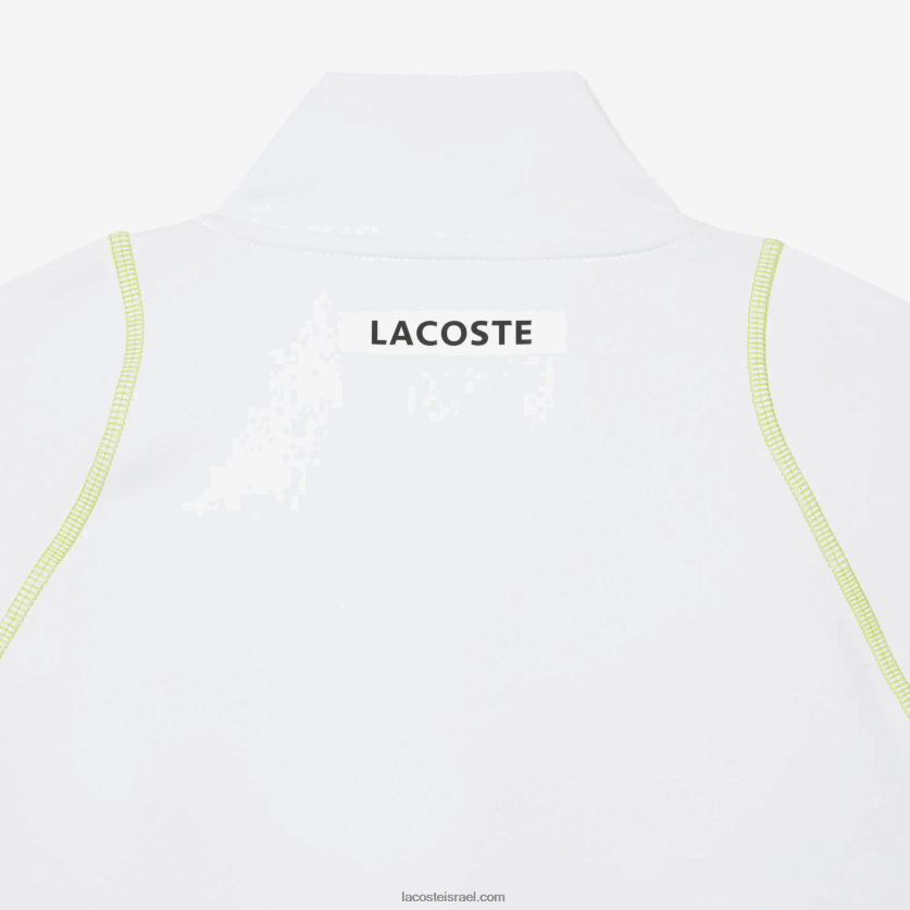 Lacoste טניס x daniil medvedev סווטשירט עם רוכסן DZ4D0D311 לבן צהוב wui גברים - Image 4