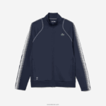 Lacoste טניס x daniil medvedev סווטשירט עם רוכסן DZ4D0D312 כחול לבן c9c גברים - Image 4
