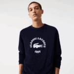 Lacoste טרקלין טרקלין בהתאמה רגילה DZ4D0D1268 כחול כהה לבן 525 גברים