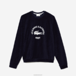 Lacoste טרקלין טרקלין בהתאמה רגילה DZ4D0D1268 כחול כהה לבן 525 גברים - Image 3