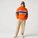 Lacoste יש לי מעיל סוודר מרופד DZ4D0D1300 כתום כחול בז' 0d8 גברים - Image 2