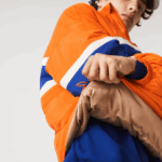 Lacoste יש לי מעיל סוודר מרופד DZ4D0D1300 כתום כחול בז' 0d8 גברים - Image 7