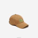 Lacoste כובע אריג מכותנה אורגנית מתכווננת DZ4D0D2235 חום z0w גברים
