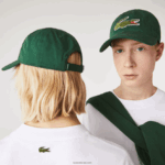 Lacoste כובע אריג מכותנה אורגנית מתכווננת DZ4D0D2268 ירוק 132 גברים