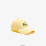Lacoste כובע אריג מכותנה אורגנית מתכווננת DZ4D0D2155 צהוב 107 גברים