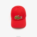 Lacoste כובע אריג מכותנה אורגנית מתכווננת DZ4D0D2287 אדום 240 גברים - Image 3