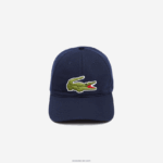 Lacoste כובע אריג מכותנה אורגנית מתכווננת DZ4D0D2141 כחול כהה 166 גברים - Image 3