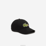 Lacoste כובע אריג מכותנה אורגנית מתכווננת DZ4D0D2140 שחור 031 גברים