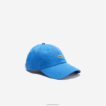 Lacoste כובע אריג מכותנה אורגנית DZ4D0D2148 כחול kxb גברים