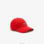 Lacoste כובע אריג מכותנה אורגנית DZ4D0D2149 אדום 240 גברים