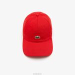 Lacoste כובע אריג מכותנה אורגנית DZ4D0D2149 אדום 240 גברים - Image 3