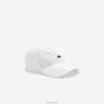 Lacoste כובע אריג מכותנה אורגנית DZ4D0D2150 לבן 001 גברים