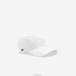 Lacoste כובע אריג מכותנה אורגנית DZ4D0D2180 לבן 001 גברים