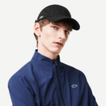 Lacoste כובע אריג מכותנה אורגנית DZ4D0D2181 שחור 031 גברים