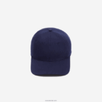 Lacoste כובע אריג מכותנה אורגנית DZ4D0D2182 כחול כהה 166 גברים - Image 3