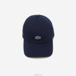Lacoste כובע אריג מכותנה אורגנית DZ4D0D2245 כחול כהה 166 גברים - Image 3