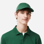 Lacoste כובע אריג מכותנה אורגנית DZ4D0D2286 ירוק 132 גברים
