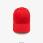 Lacoste כובע אריג מכותנה אורגנית DZ4D0D2325 אדום 240 גברים - Image 3