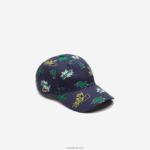 Lacoste כובע בהדפס תנין DZ4D0D2249 כחול כהה 166 גברים