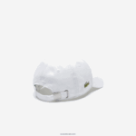 Lacoste כובע גברדין מוצק DZ4D0D2277 לבן 001 ילדים - Image 2