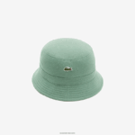 Lacoste כובע דלי כותנה אורגנית DZ4D0D2176 ירוק חאקי kx5 גברים