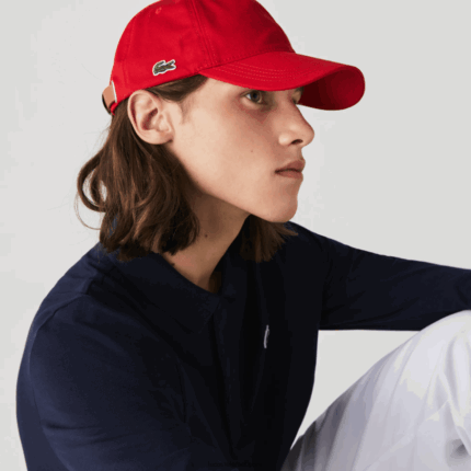 Lacoste כובע כותנה ברצועת ניגודיות DZ4D0D2320 אדום 240 גברים