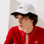 Lacoste כובע קל משקל ספורטיבי ניגודיות DZ4D0D1930 לבן שחור au8 גברים