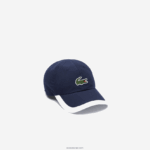 Lacoste כובע קל משקל ספורטיבי ניגודיות DZ4D0D1932 כחול כהה לבן 525 גברים - Image 2