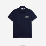 Lacoste כותנה אורגנית פיקה פולו DZ4D0D573 כחול כהה 166 גברים - Image 4