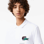 Lacoste כותנה אורגנית פיקה פולו DZ4D0D575 לבן 001 גברים - Image 4