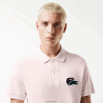 Lacoste כותנה אורגנית פיקה פולו DZ4D0D576 ורוד בהיר t03 גברים