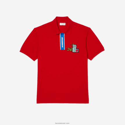 Lacoste כיס ניגודיות ופולו תג תנין DZ4D0D633 אדום 240 גברים