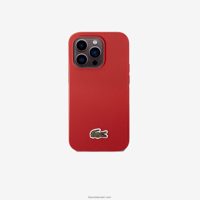 Lacoste כיסוי לאייפון 14 פרו מקס אפקט petit pique DZ4D0D2214 כחול כהה חום 883 גברים - Image 1