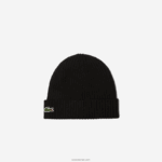 Lacoste כיפה מצמר מצולע DZ4D0D2227 שחור 031 גברים