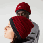 Lacoste כיפה מצמר מצולע DZ4D0D2275 בורדו 476 גברים