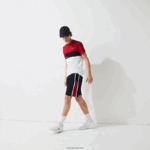 Lacoste לוחות ספורט קולורבלוק מכנסיים קצרים קלים DZ4D0D1367 כחול כהה אדום לבן mwp גברים - Image 2