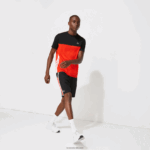 Lacoste לוחות ספורט קולורבלוק מכנסיים קצרים קלים DZ4D0D1365 שחור אדום לבן g54 גברים - Image 4