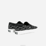Lacoste לקפוץ להגיש קנבס והחלקה סינתטית DZ4D0D1828 שחור ולבן 312 גברים - Image 3