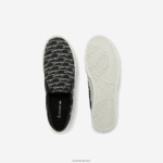 Lacoste לקפוץ להגיש קנבס והחלקה סינתטית DZ4D0D1828 שחור ולבן 312 גברים - Image 4