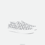Lacoste לקפוץ להגיש קנבס מודפס החלק על DZ4D0D1860 לבן ושחור 147 גברים - Image 2