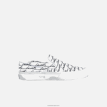 Lacoste לקפוץ להגיש קנבס מודפס החלק על DZ4D0D2707 לבן & אוף לבן 65 ט נשים
