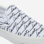 Lacoste לקפוץ להגיש קנבס מודפס החלק על DZ4D0D2707 לבן & אוף לבן 65 ט נשים - Image 6