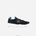Lacoste לרוץ ספין סרוג טקסטיל ניגודיות נעלי ספורט DZ4D0D3298 שחור כחול 011 ילדים