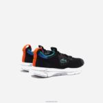Lacoste לרוץ ספין סרוג טקסטיל ניגודיות נעלי ספורט DZ4D0D3298 שחור כחול 011 ילדים - Image 3