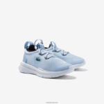 Lacoste לרוץ ספין סרוג טקסטיל צבע ניגודיות נעלי ספורט DZ4D0D2980 תכלת לבן 2k7 תינוקות - Image 2