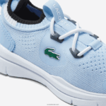 Lacoste לרוץ ספין סרוג טקסטיל צבע ניגודיות נעלי ספורט DZ4D0D2980 תכלת לבן 2k7 תינוקות - Image 6