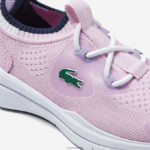 Lacoste לרוץ ספין סרוג טקסטיל צבע ניגודיות נעלי ספורט DZ4D0D2982 ורוד ולבן f50 תינוקות - Image 6