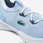 Lacoste לרוץ ספין סרוג טקסטיל צבע ניגודיות נעלי ספורט DZ4D0D3329 תכלת לבן 2k7 זוטרים - Image 6