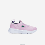 Lacoste לרוץ ספין סרוג טקסטיל צבע ניגודיות נעלי ספורט DZ4D0D2982 ורוד ולבן f50 תינוקות