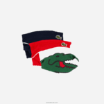 Lacoste מארז של 3 מסכות הגנה לפנים מכותנה DZ4D0D3280 כחול כהה אדום לבן db3 ילדים
